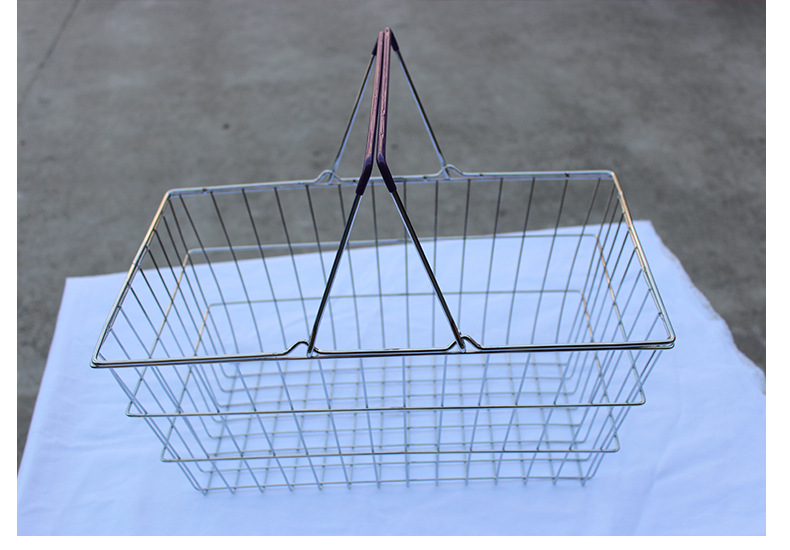 供应超市金属购物篮 酒吧ktv不锈钢铁丝购物篮手提篮购物筐批发