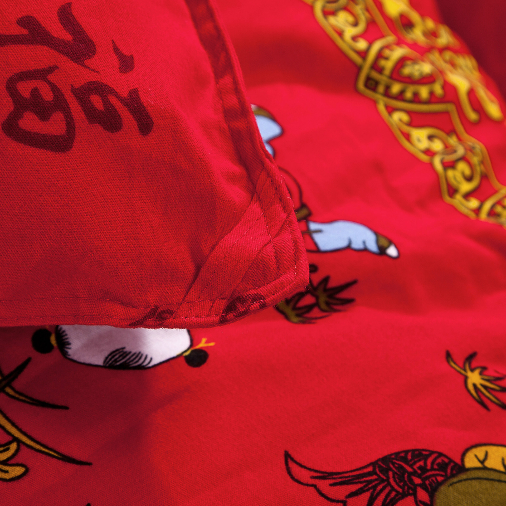 梦原家纺 特价婚庆百子被加厚化纤被子 拿样加工定制 全棉被子冬