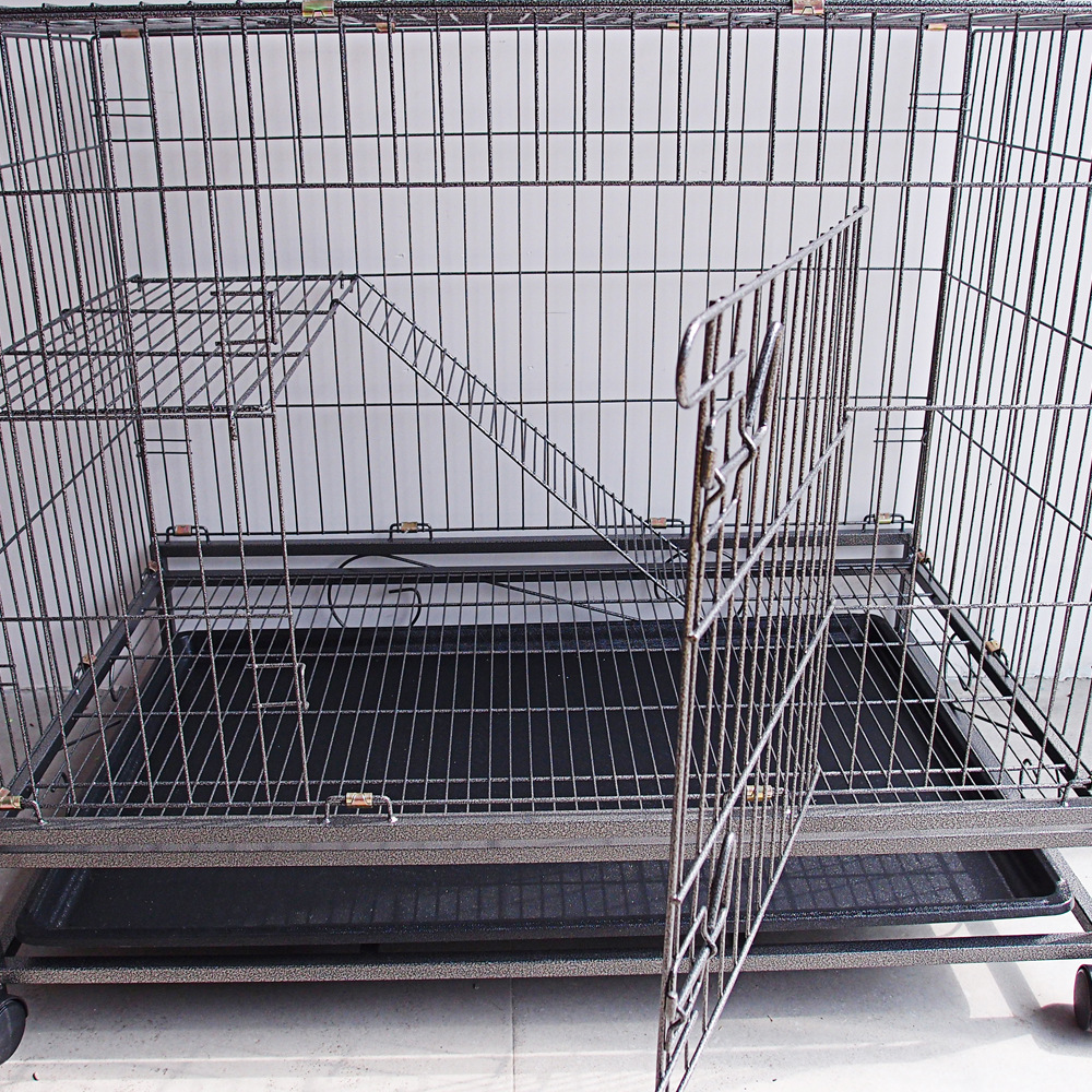 厂家供应带天窗方管铁丝大号狗笼批发定做折叠宠物笼狗笼