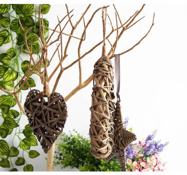 厂家销售 柳条编织植物纯手工挂饰 装饰 家居软装 拍照道具