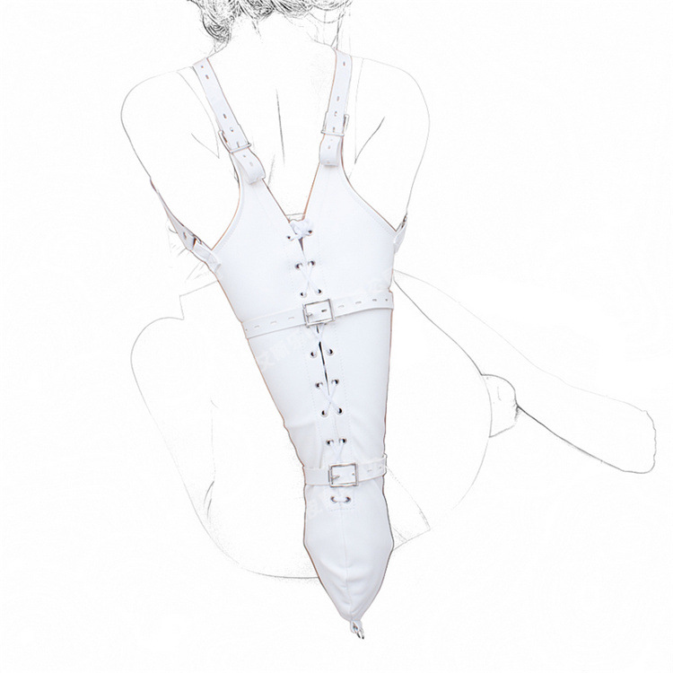 艾斯乐白色欧款系带紧束单手套情趣紧束手束缚袋禁锢捆绑皮革拘束