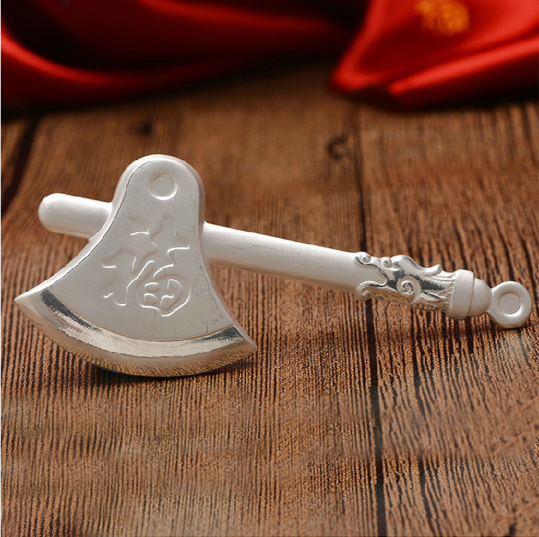 卡菲尔银999纯银 银斧头 投资 摆件 送人收藏 公司订制