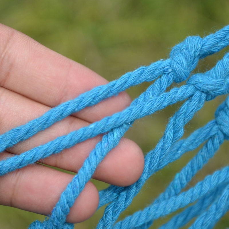 单人室内网状网兜吊床 棉绳吊床 户外便携吊床 秋千 送布袋绑绳