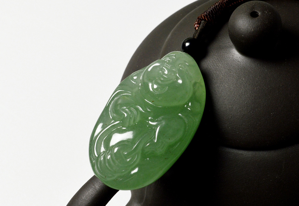 精品天然碧玉东陵玉弥勒佛挂件批发 女款玉佛公玉吊坠厂家直销