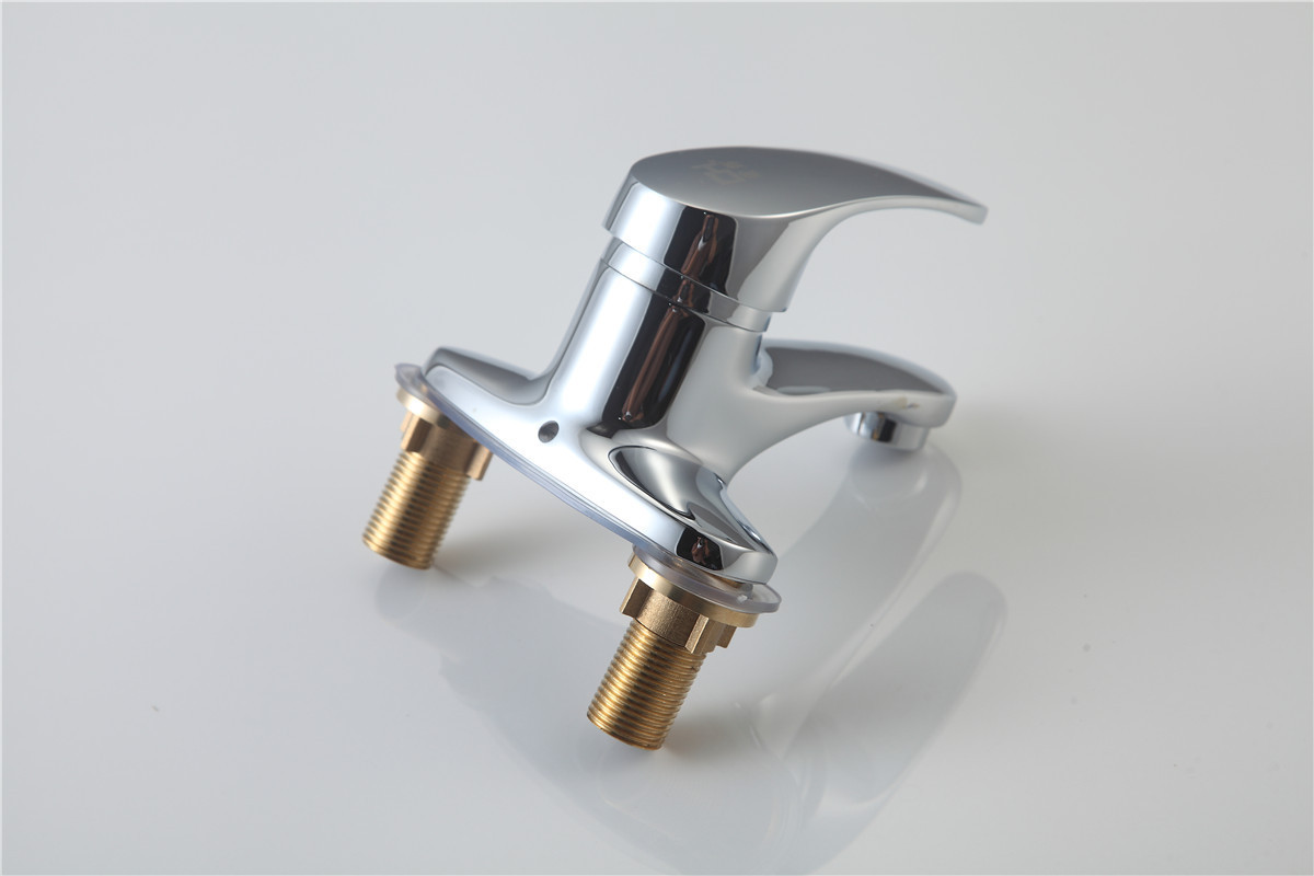 全铜家居面盆冷热水龙头双孔板凳式浴室台盆水龙头卫浴