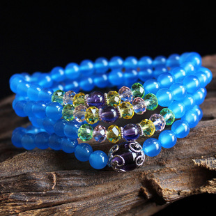 蓝玛瑙水晶手链