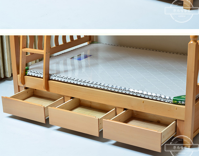 【华而佳】榉木家具 实木上下儿童子母床 高低双层床上下铺榉木床 直销938
