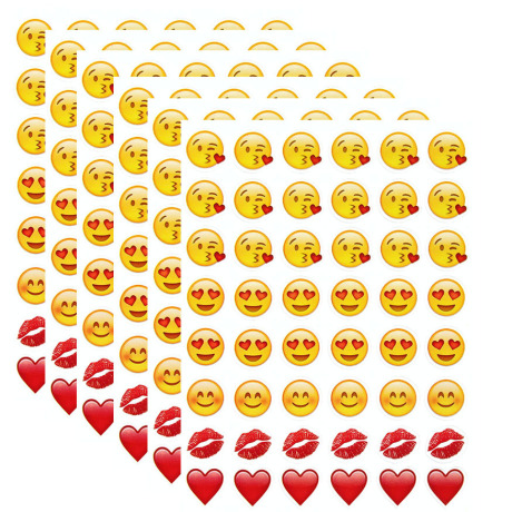 苹果emoji表情贴纸全新love&kiss emoji墙贴含288个表情6张/套