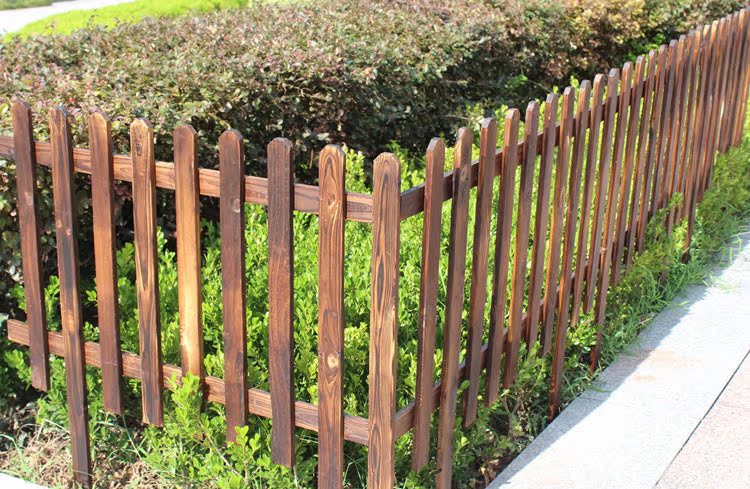 悠闲生活 户外园艺碳化防腐实木栅栏 花园篱笆 碳化色 50