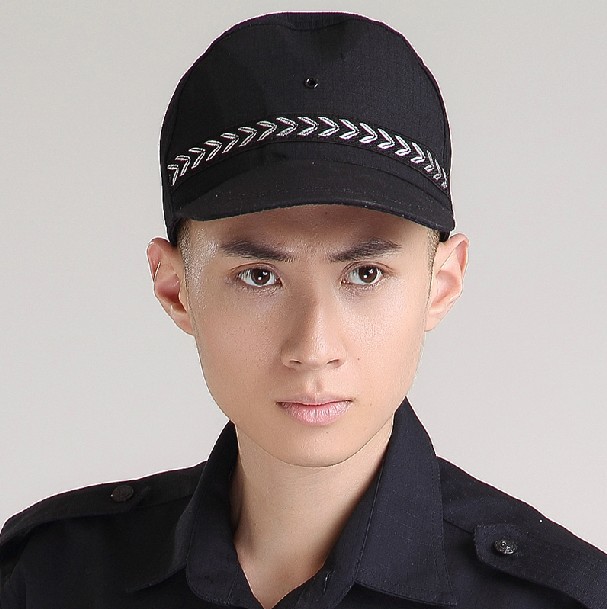 保安帽 保安服配件帽子帽徽 物业保安大沿帽 大檐帽 送帽徽