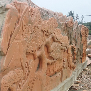 晚霞红石料雕刻