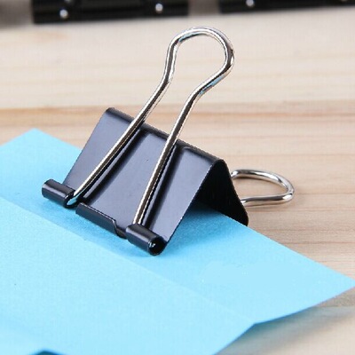 得力长尾夹12只装 得力9543*32mm 黑色长尾夹 夹子 燕尾夹 票夹