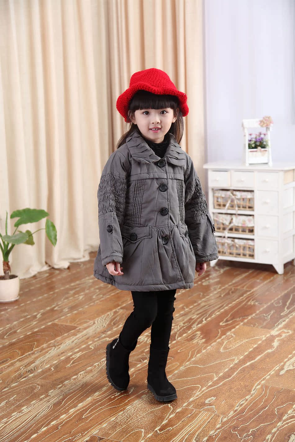 2015冬装女童棉衣 女童棉袄外套棉服4-10岁儿童装批发一件代发