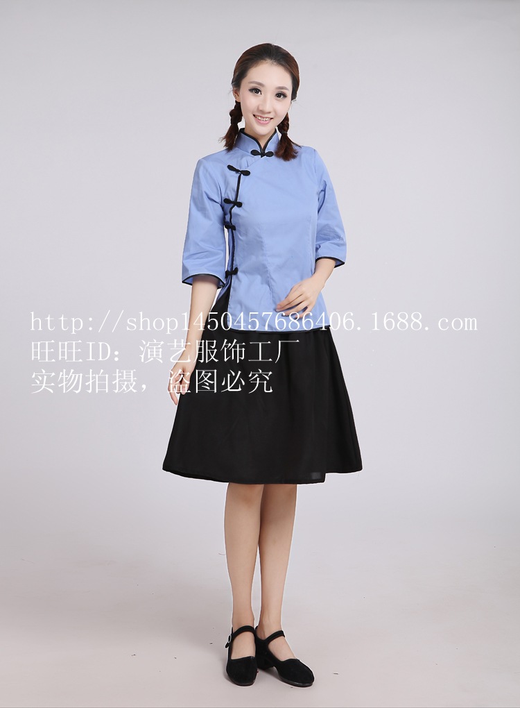 热卖五四青年装民国时期学生装民族复古舞台服装合唱毕业演出服.