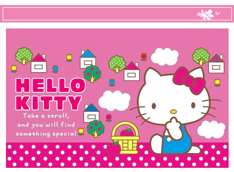 619 kitty猫卡通墙贴 儿童房幼儿园可爱装饰贴画 可移除pvc贴纸