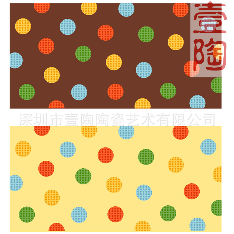 彩色点点花纸 水贴纸 水转印贴纸 烤花花纸 餐具花纸 卡通花纸