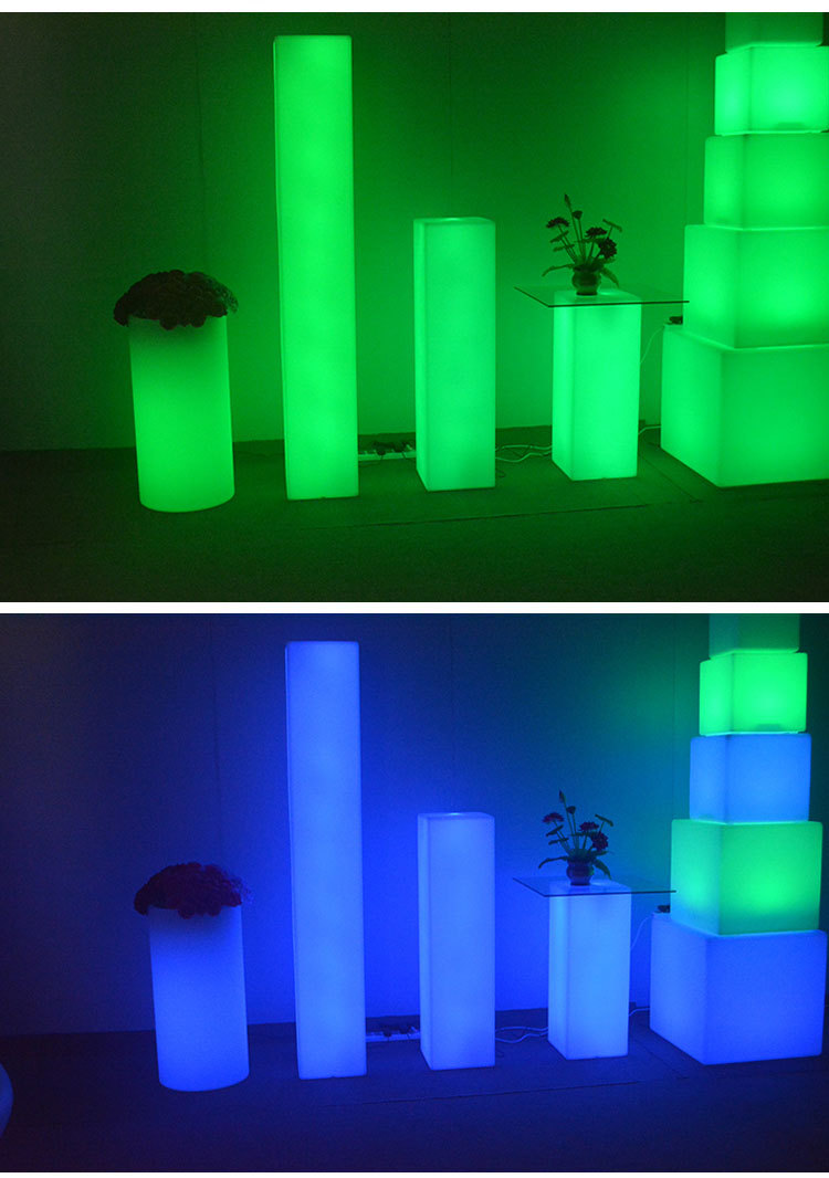 创意时尚发光柱子 led发光酒吧家具 户外发光led立柱子塑料家具