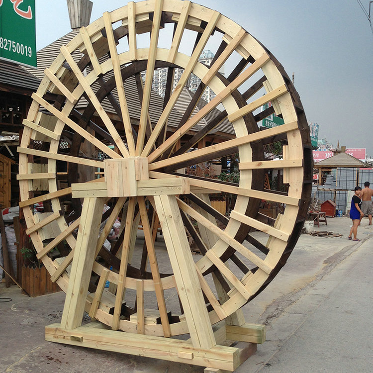 户外防腐木水车木质景区景观水车公园小型流水水车各尺寸水车定做