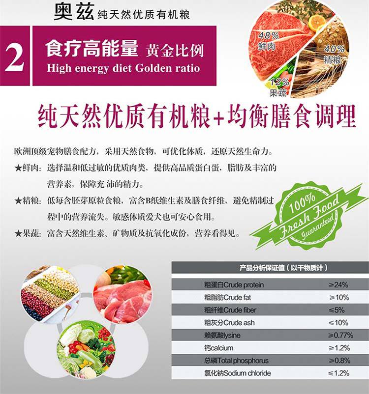 5kg奥兹天然有机粮幼犬成全狗粮批发量大联系店主