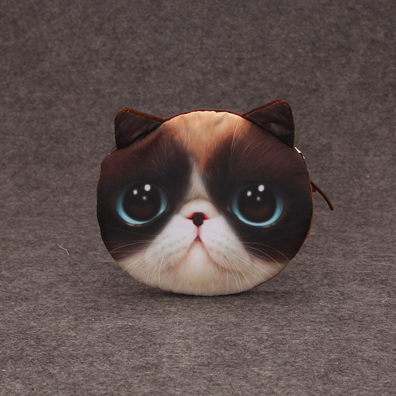 批发 个性创意卡通可爱 3d猫咪猫头猫脸表情 喵星人零钱包硬币包