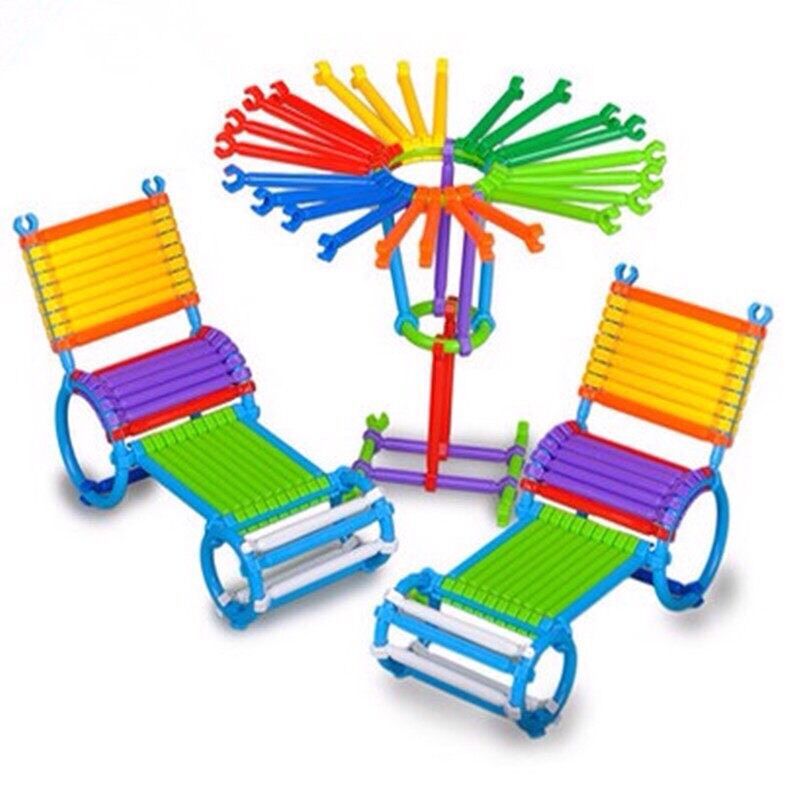 儿童游乐园聪明棒积木一件代发益智玩具中号收纳盒装厂家批发