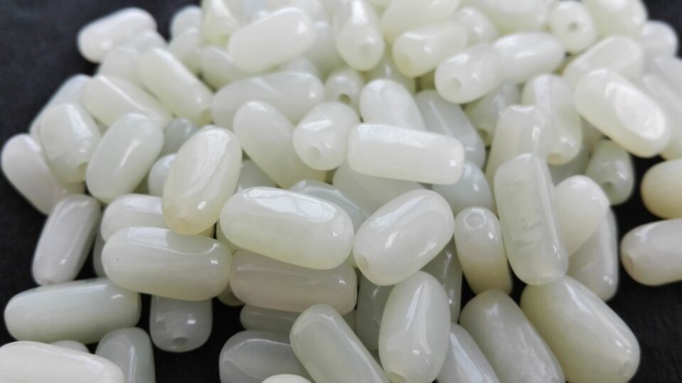 天然新疆和田玉手链韩料白玉原石手串男女款原石散珠玉石批发