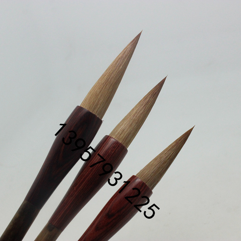 狼毫毛笔黑香妃毛 文房四宝礼品毛笔可刻字 如意狼尾