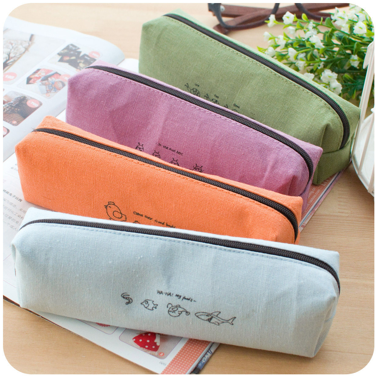 定做外贸 笔袋 无纺布牛津布铅笔包 pv