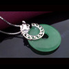 S925 Sterling Silver Platinum Jade Pendant Pendant Silver jewelry Gifts to share