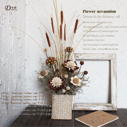 蒲棒天然水蒲棒真花干花插花花艺摆件场地布置店面家居装修装饰品