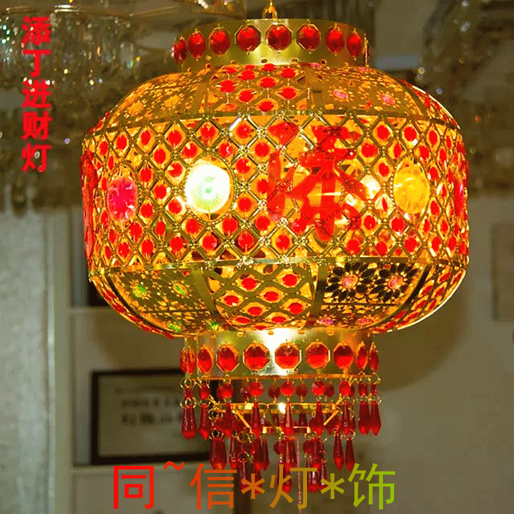 春节用品旋转红灯笼,大红灯笼,喜庆灯笼,福字灯笼,长形灯笼
