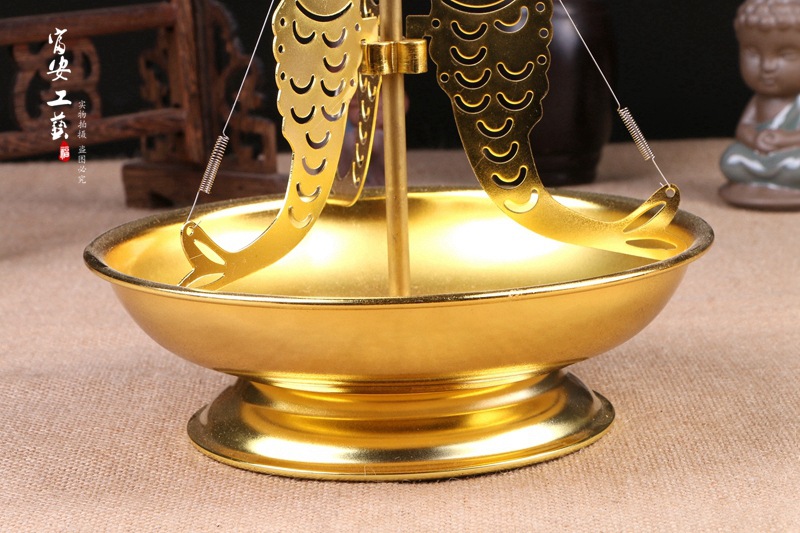 佛教用品 盘香架 金色合金三鱼建议香架 熏香架 台式香架 批发