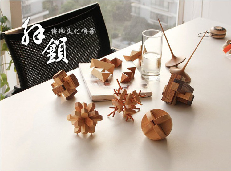 木结解锁鲁班锁孔明锁 鲁班锁批发 解锁成人儿童益智玩具代发批发