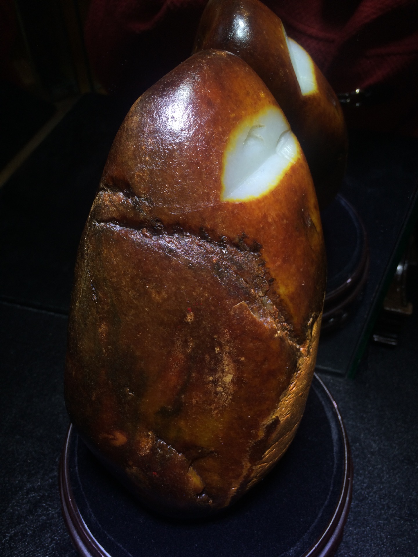 大美新疆 天然新疆 和田玉红皮石包玉籽料