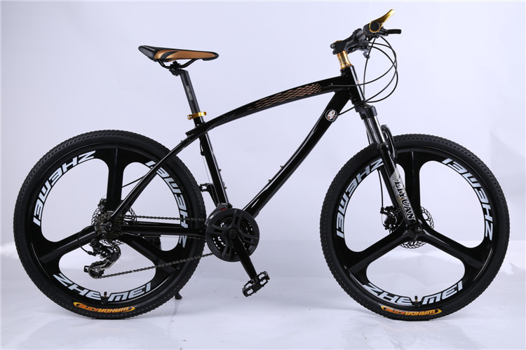弯梁26寸铝合金三刀一体轮山地车 变速自行车 山地车批发 可出口