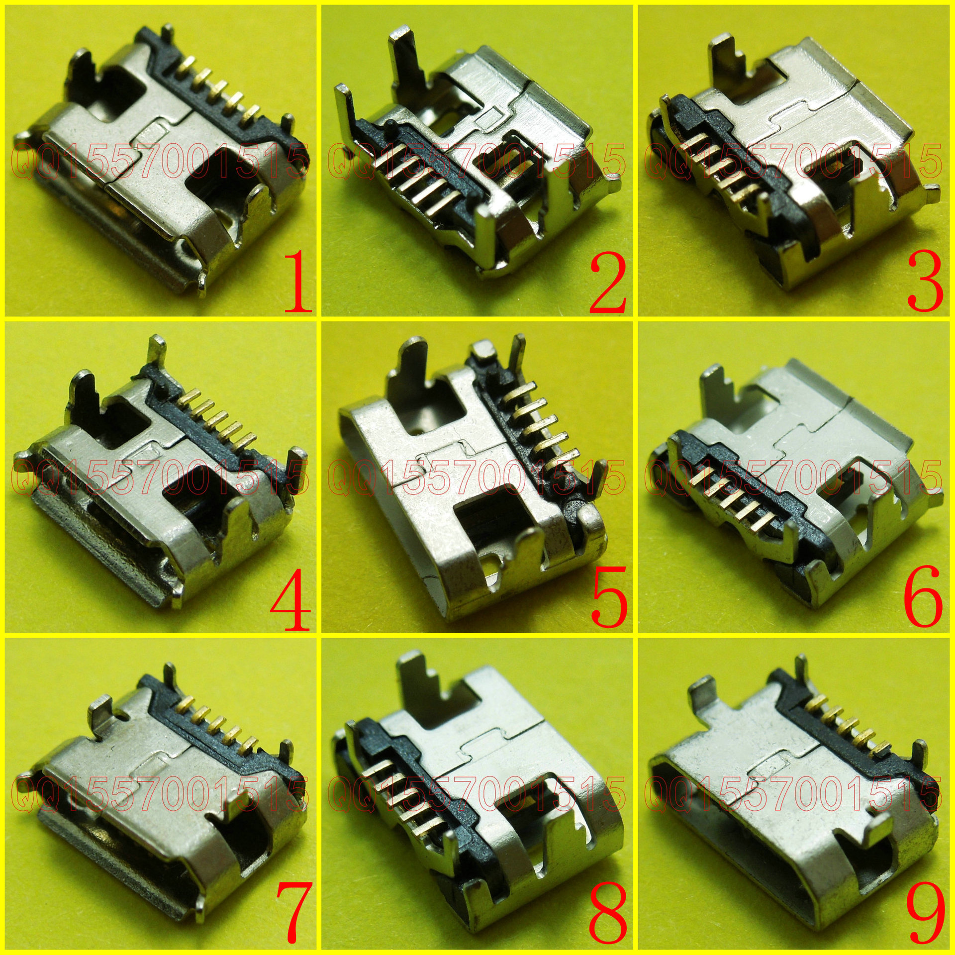 micro usb 5p母座 usb插座 5.9mm脚距 .