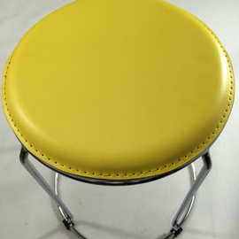 厂家批发家用凳子小木凳客厅金属四连体硬皮面圆凳换鞋凳