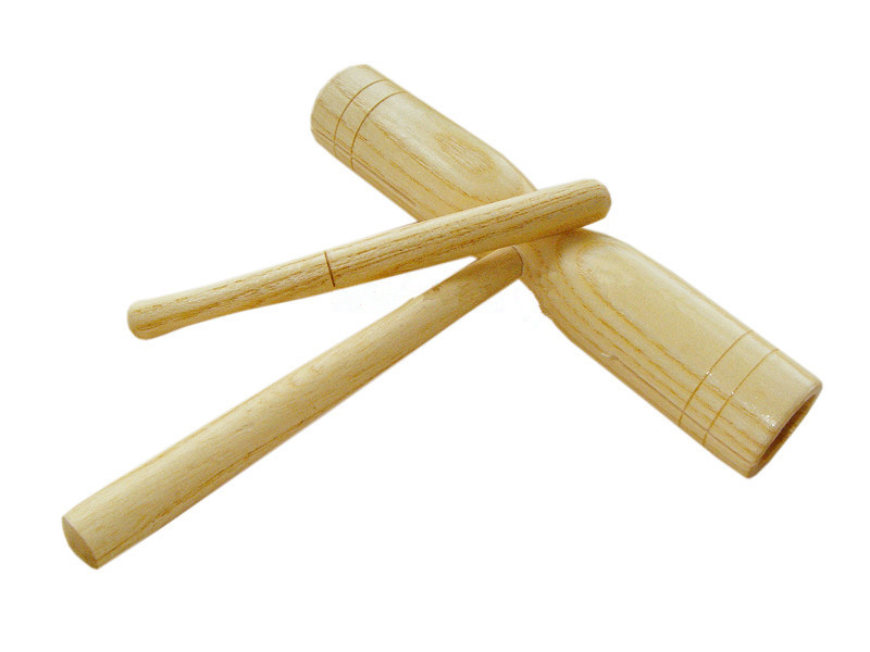 老妈玩具店 儿童打击乐器 木质双响筒双音梆子幼儿园教具