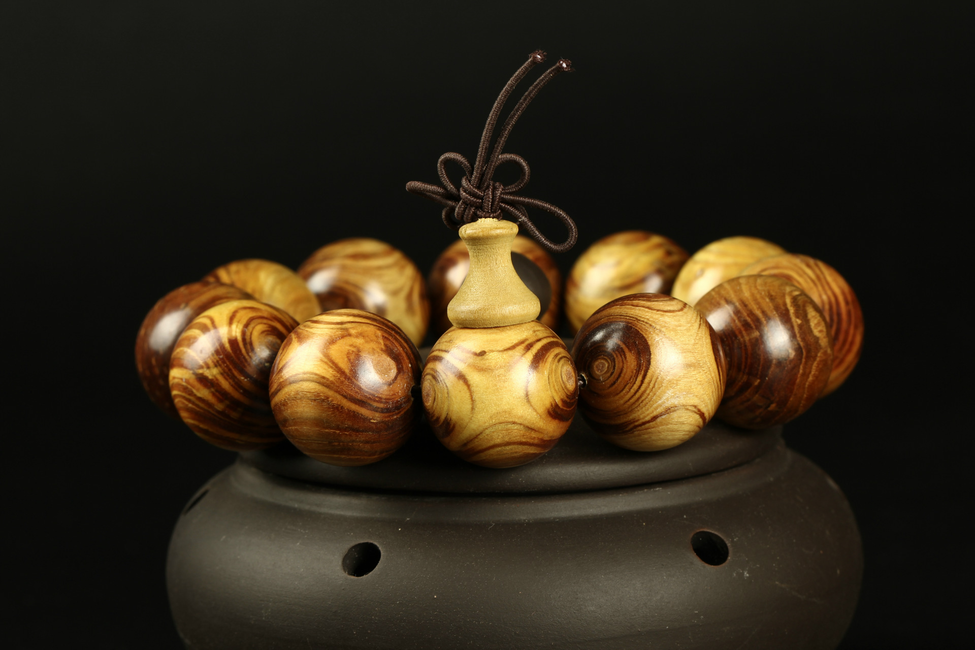 天然黄金柚佛珠手串瘤疤对眼手玩饰品黄金柚手链手饰工艺品批