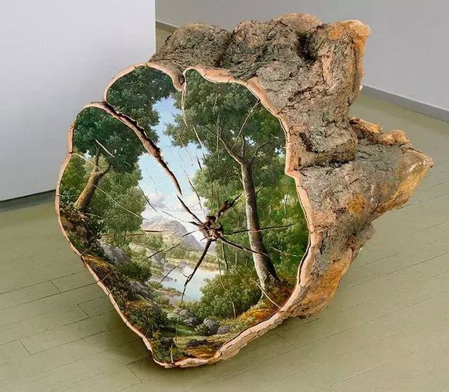 惊艳| 画笔之下,她用废弃的树干造成了最美的森林