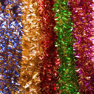 批发圣诞节装饰布置 节日庆典用品 装饰毛条 彩条 彩带 加密双色