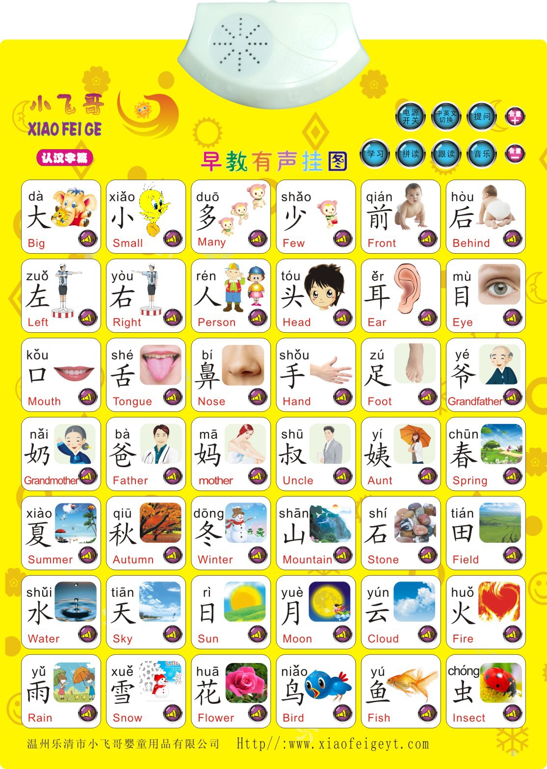 小飞哥 有声挂图 汉字早教挂图
