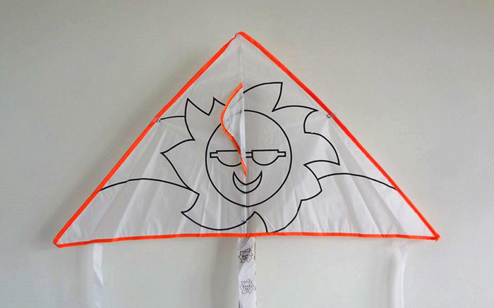 儿童风筝diy风筝三角风筝空白教学绘画填色涂鸦小风筝亲子