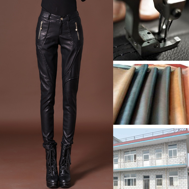 Autumn and Winter New Women's Outer Wear Skinny Pants Slim Leggings Thickened Large Size Pu Leather Trousers Fleece-Lined Warm Wholesale