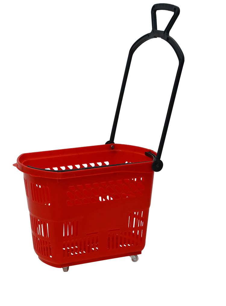 手拖购物篮超市购物篮四轮购物篮手提篮承重力强耐压厂家直销