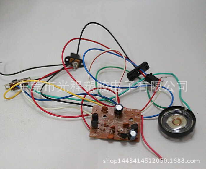 节日装饰灯串_圆形纽扣电池底座led灯组七彩L