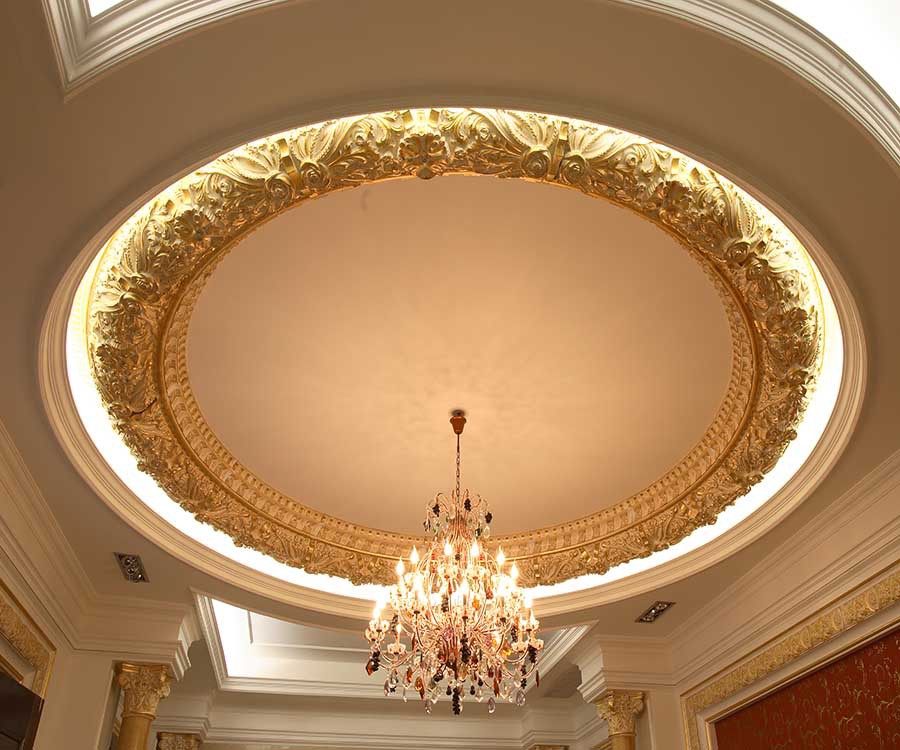 欧式吊顶 别墅 酒店 商场集成天花板装饰 可定制 装饰材料
