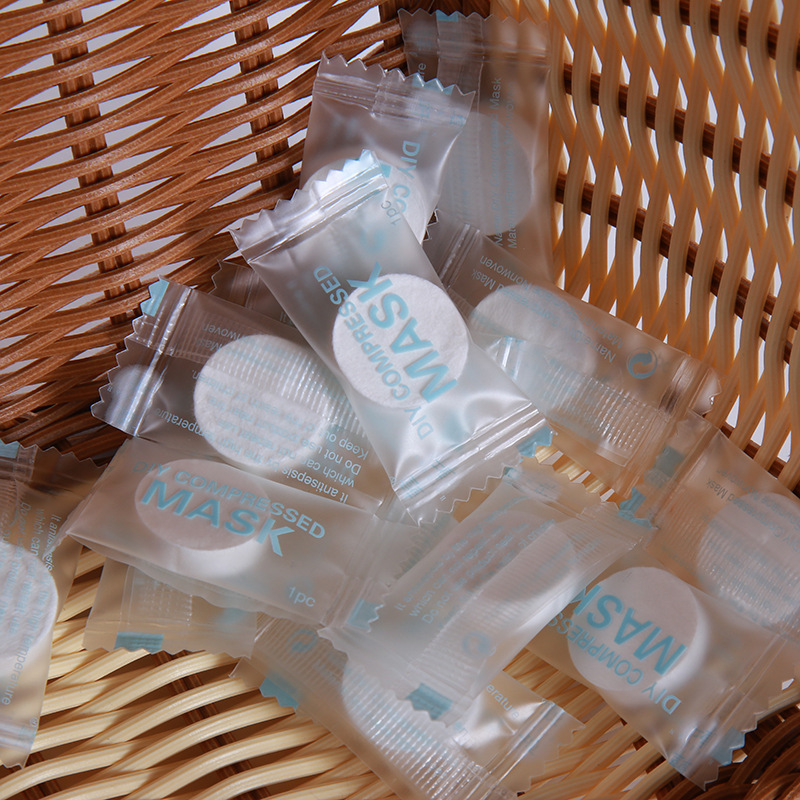 一次性压缩面膜 50颗粒面膜纸 旅行化妆工具糖果压缩面膜厂家批发