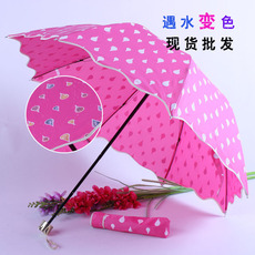 热销两折伞折叠自动伞彩色印刷晴雨广告礼品促销伞优质外贸 stc伞