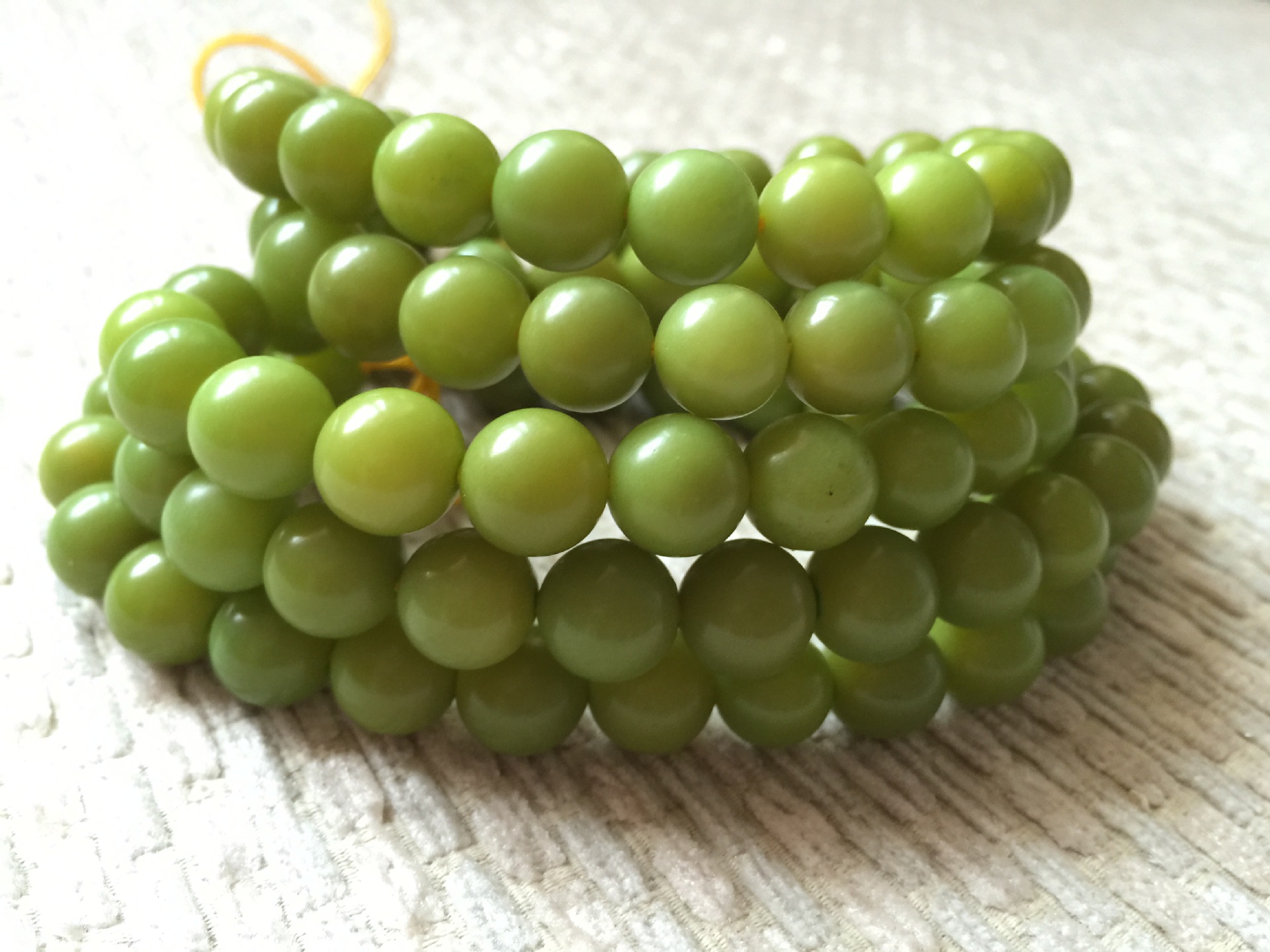 108颗染色绿菩提根圆珠8-12mm 绿色算盘珠菩提子 佛珠饰品配件